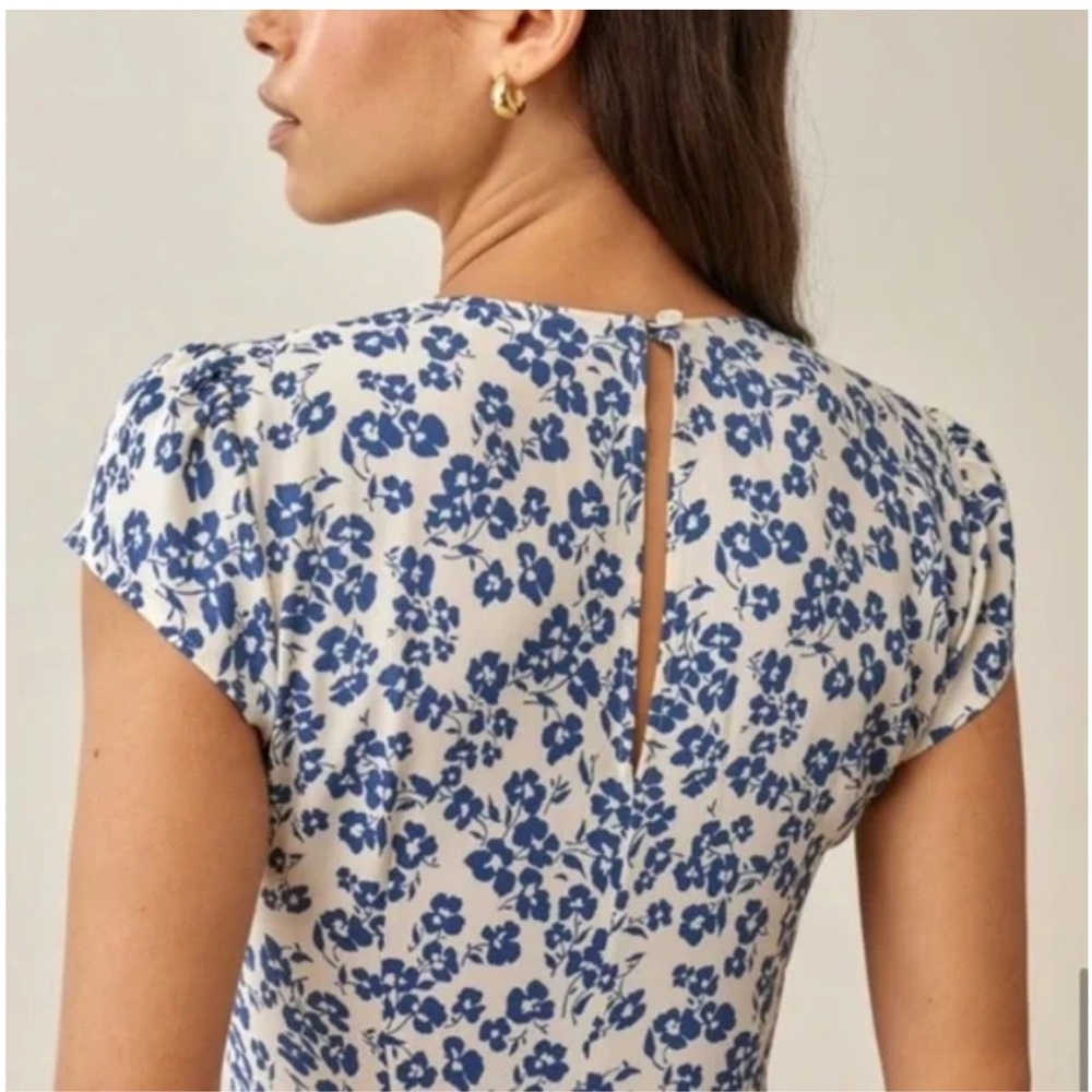 Reformation White and Blue Floral Maxi Dress - Picture 7 of 9